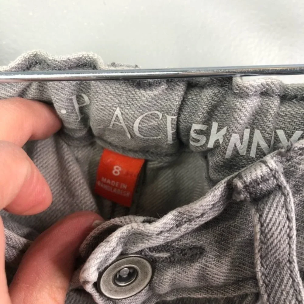 Boys gray skinny jeans Sz 8 - Picture 6 of 8